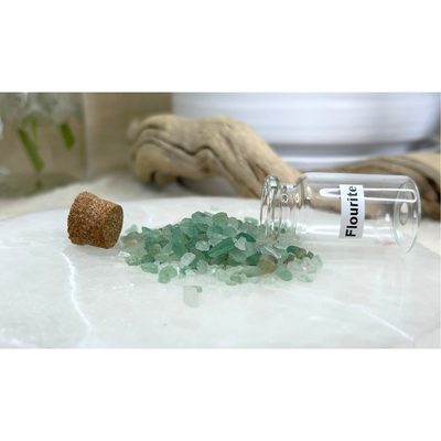 Assorted Bottles with Tumbled Gemstone Chips