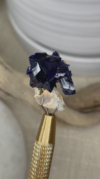 Azurite Crystal - Rare - Kerrouchen, Morocco