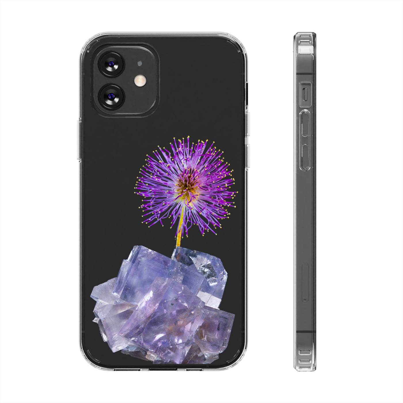 Crystal Clear Phone Case with Plants, Flowers, and Crystals | Durable, Slim, and Protective | IPhone & Android
