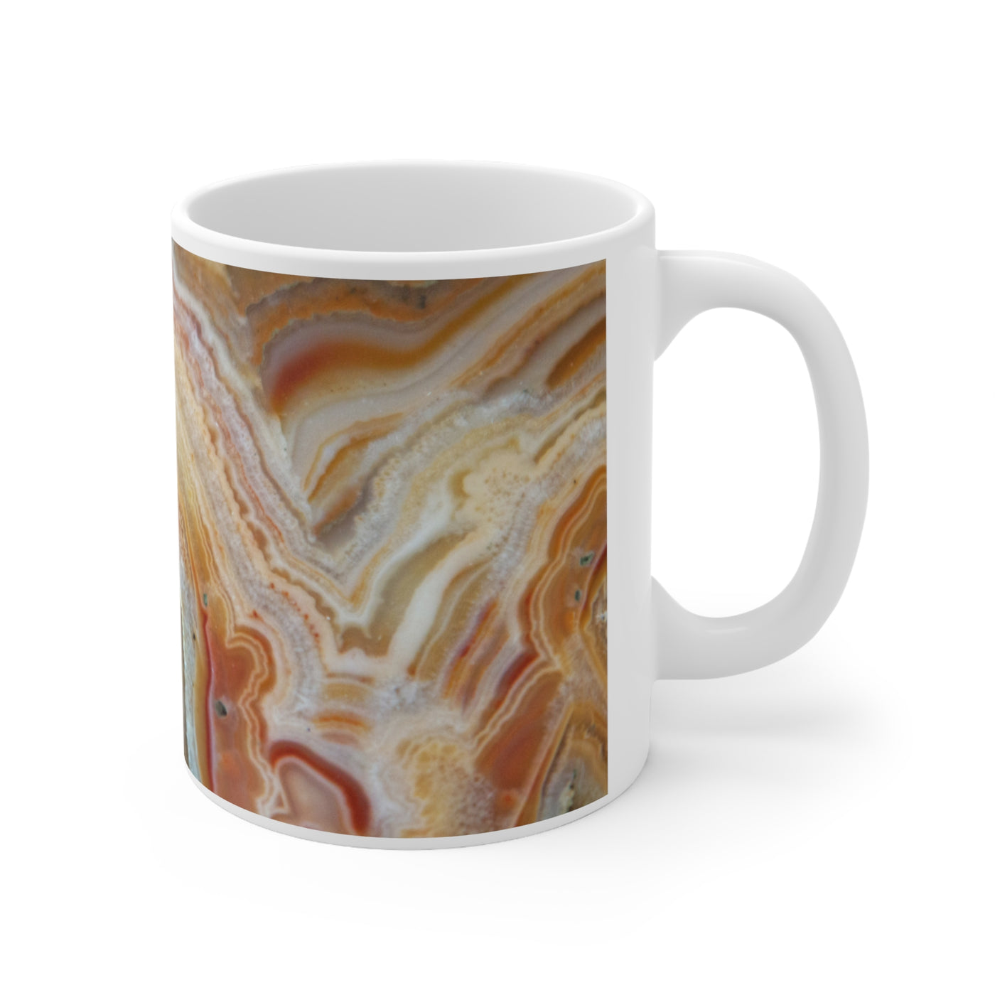 Agate Geode Ceramic Mug Tea Cup for Crystal Collectors, Rockhounds, Gem & Mineral Lovers, Crystal Healing Lovers, Metaphysical Gift 11 oz
