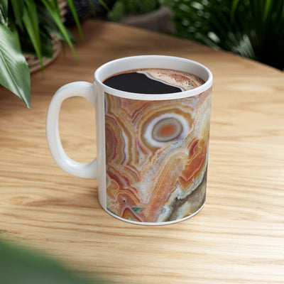 Agate Geode Ceramic Mug Tea Cup for Crystal Collectors, Rockhounds, Gem & Mineral Lovers, Crystal Healing Lovers, Metaphysical Gift 11 oz